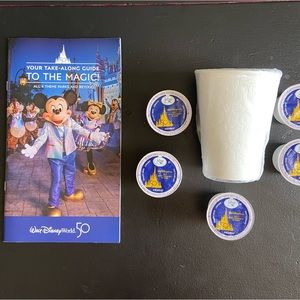 Disney World Resort 50th Anniversary KCups (6), Foam Hidden Mickey Cup and Guide